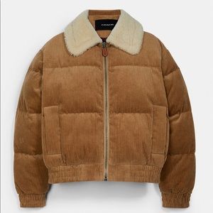 Coach Brown Corduroy Down Jacket (XS)